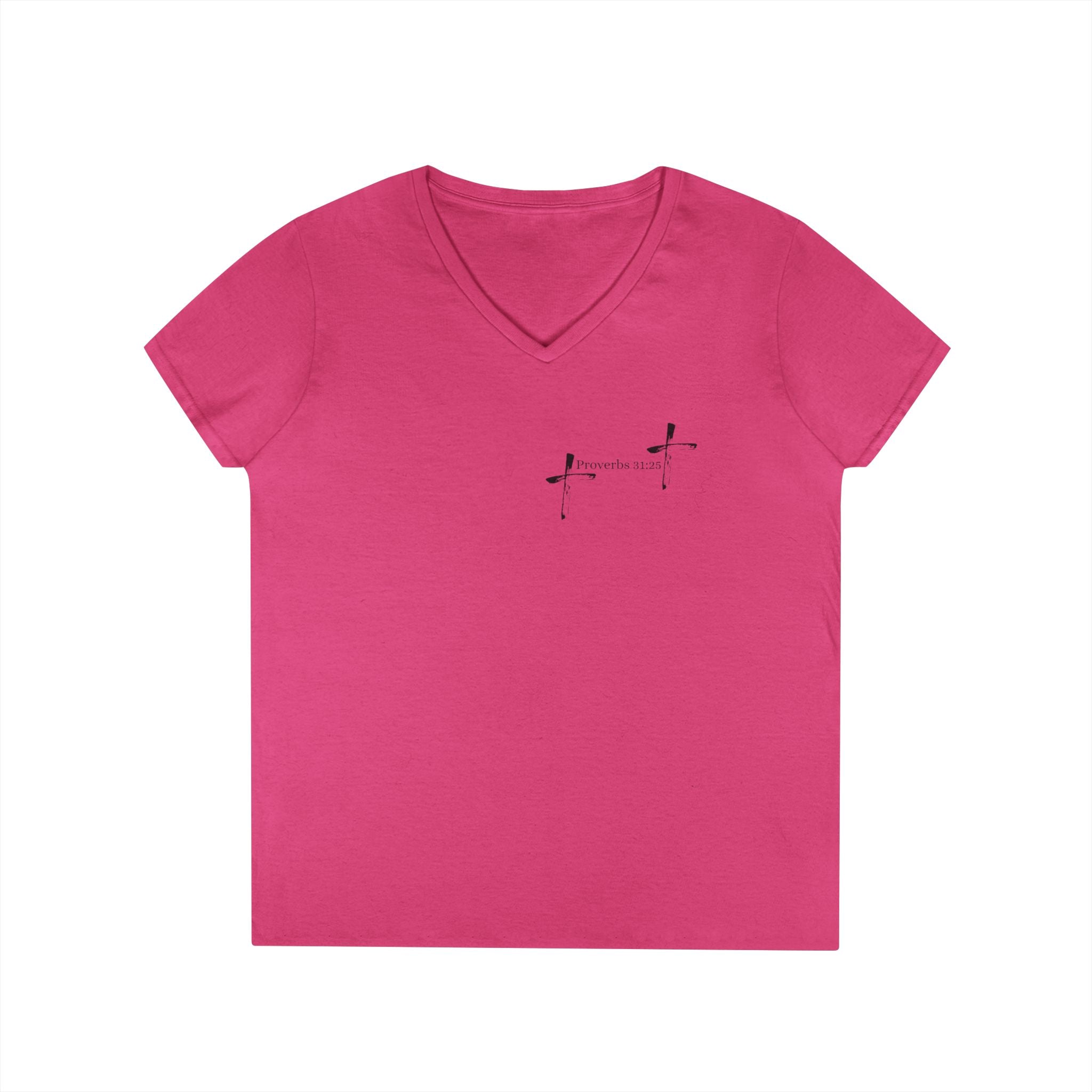 Life Thru Christ Proverbs 31:25 V-Neck T-Shirt