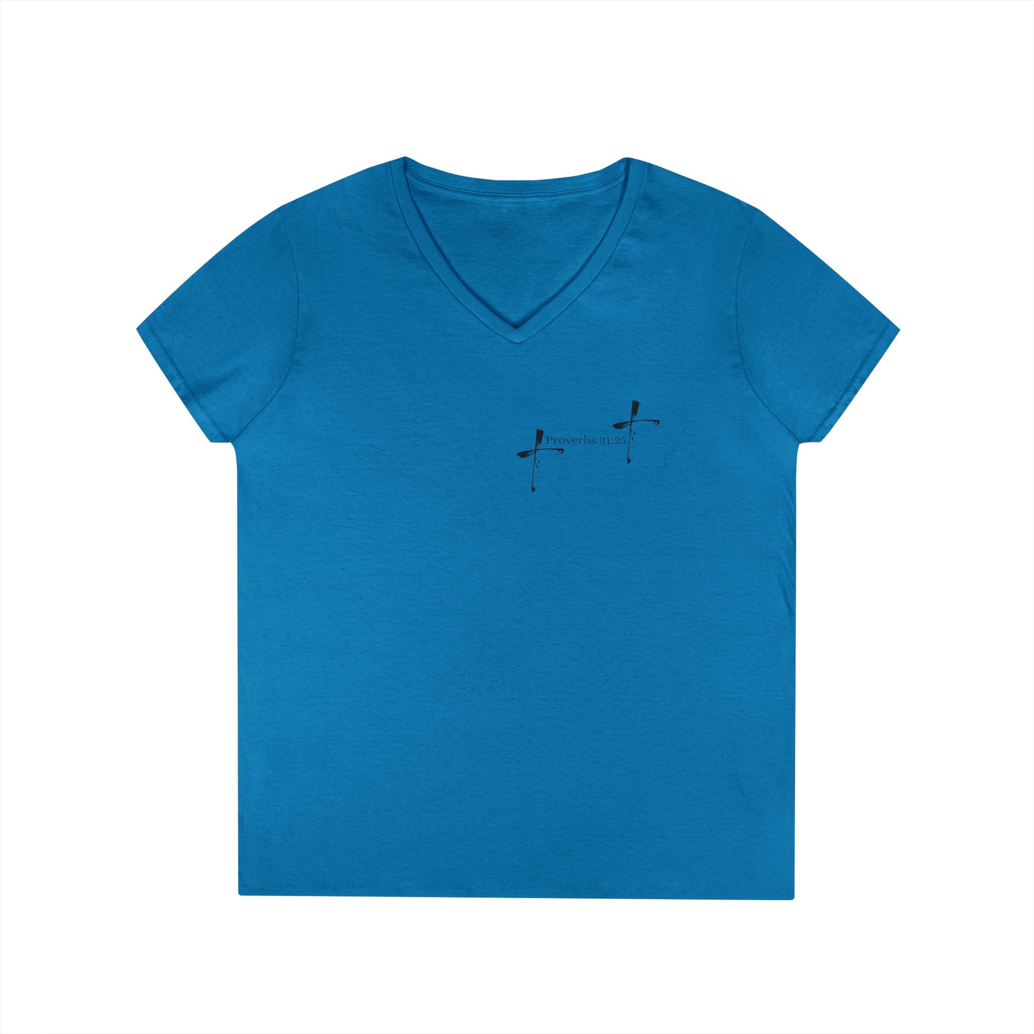 Life Thru Christ Proverbs 31:25 V-Neck T-Shirt