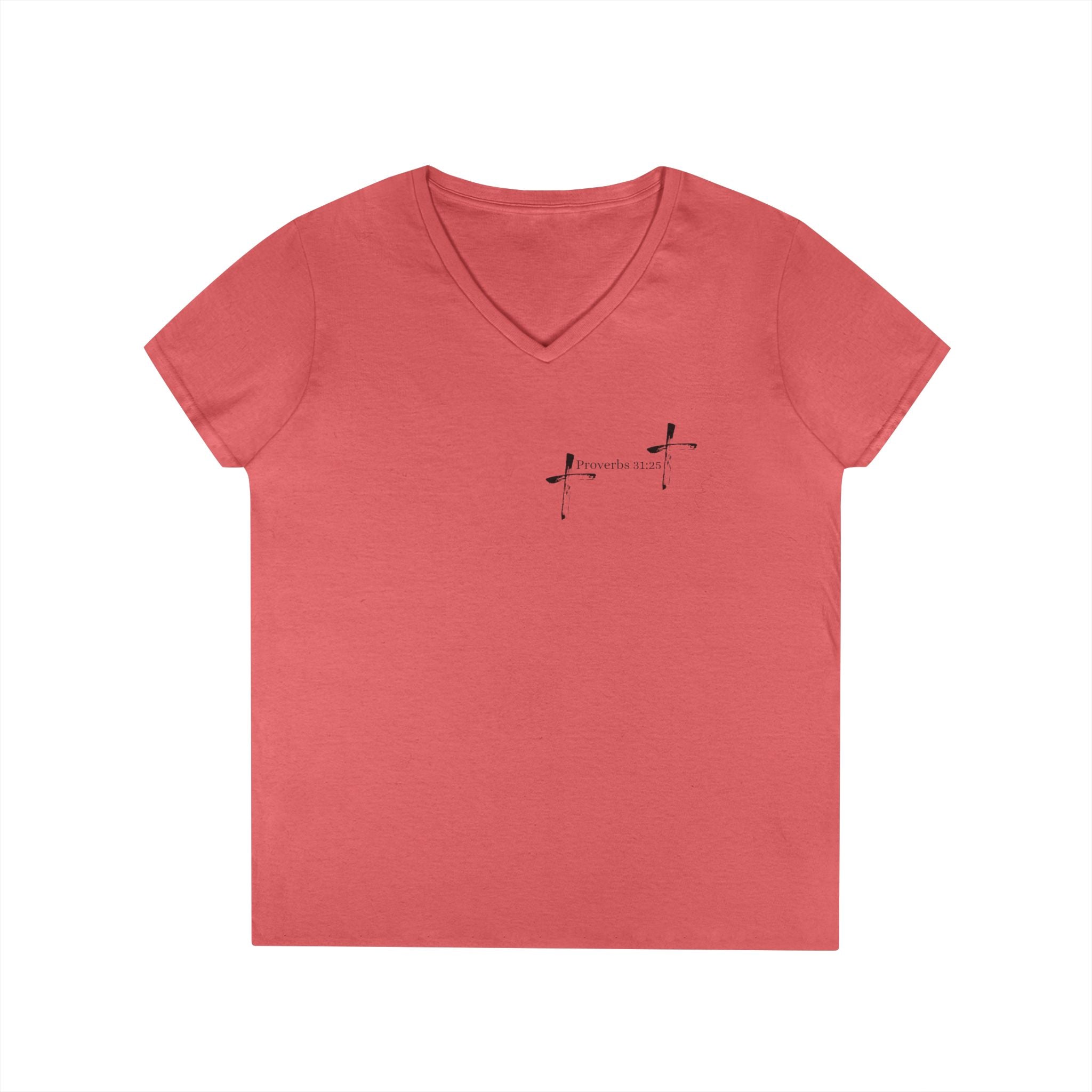 Life Thru Christ Proverbs 31:25 V-Neck T-Shirt